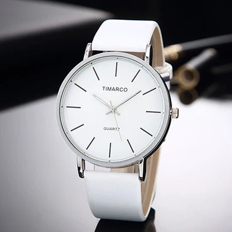 Simple Style White Leather Watches Women Fashion Watch Minimalist Ladies Casual Wrist Watch Female Quartz Clock Reloj Mujer 2025