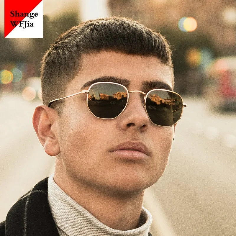 2024 Men Hexagon Sunglases Men Women Brand Driving Shades Male Sunglasses for Men'S Glasses Gafas De Sol UV400
